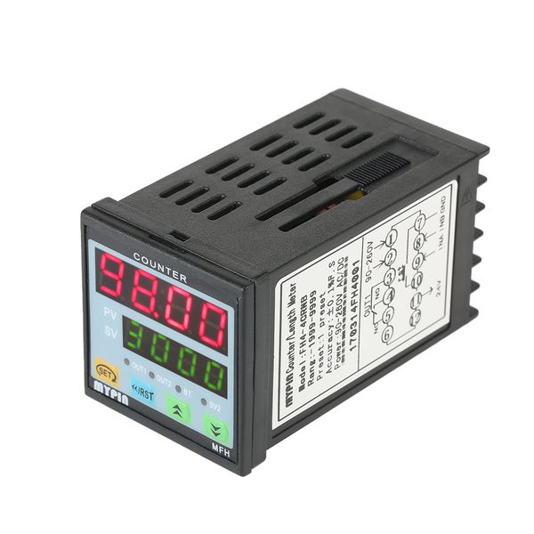 

dual 4 digits led display digital counter length meter multi-functional intelligent 90-260v ac/dc preset length counter
