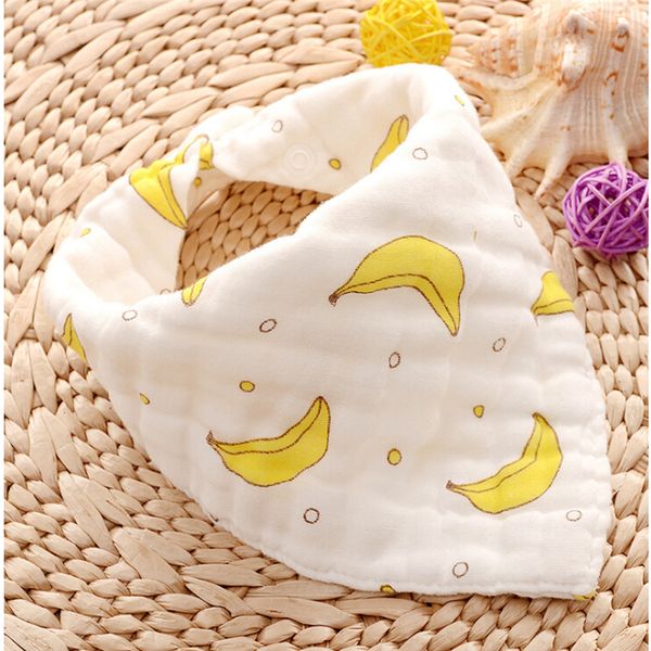

1 pc baby blouse snoring cloth baby bib 100% natural cotton soft fruit style headscarf feeding saliva towel