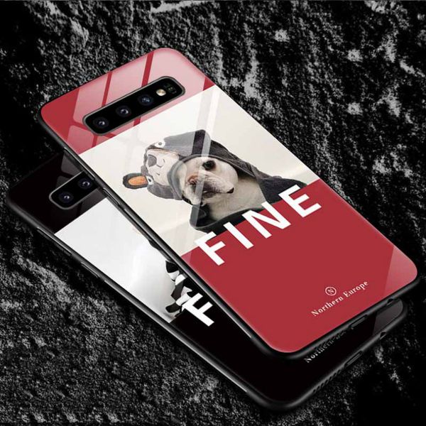 

cute phone case couple case cartoon dog fashion shockproof phone case for samsung s10/s10 plus/s10e/m10/m20 protective back red cover