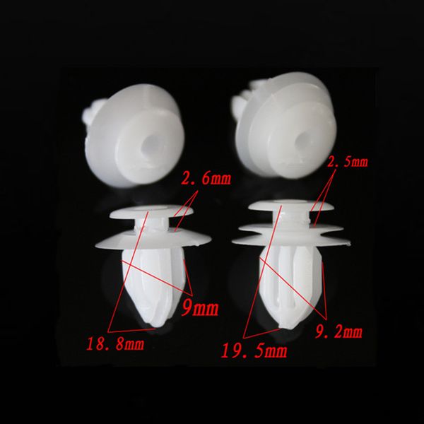 

50pcs auto door plate trim plastic fasteners for levin prado rav4 crown reiz corolla clips