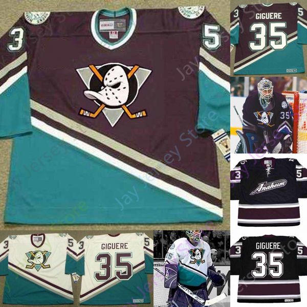 

Custom EAN-SEBASTIEN GIGUERE Anaheim Mighty Ducks 2003 Away CCM Vintage Throwback Jersey