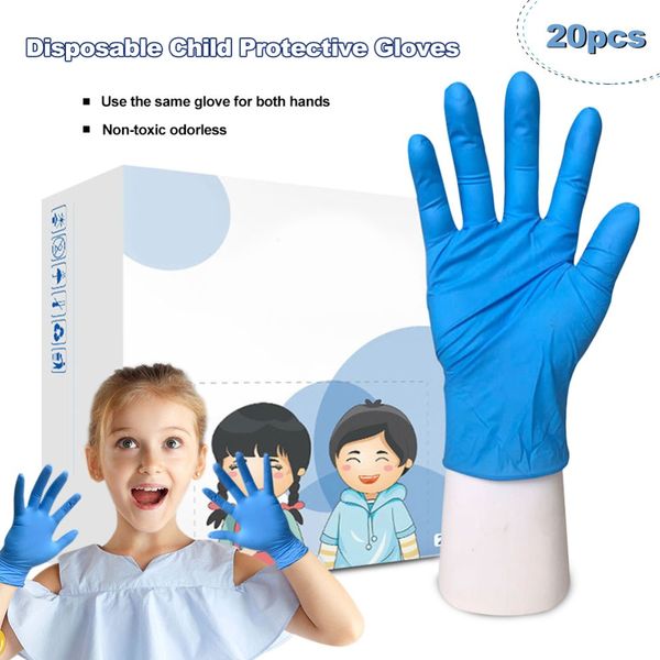 

20pcs/lot children disposable latex gloves nitrile gloves protective gloves home food cosmetic disposable glove for left right