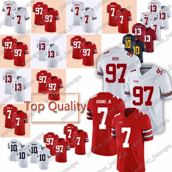 

HOT Wears 7 Dwayne Haskins Jr 97 Nick Bosa Ohio State Buckeyes Alabama Crimson Tide 13 Tua Tagovailoa 10 Tom Brady Wear
