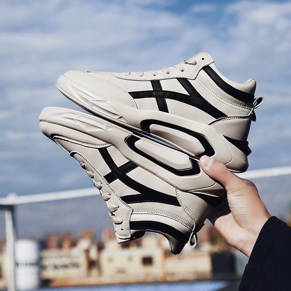 

leather shoes men sneakers autumn winter mens casual shoes leasure pu breathable black waterproof trainner footwear dropshipping