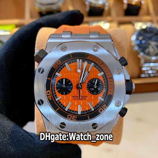 

diver new 42мм стальной корпус royal 26703st.oo.a070ca.01 оранжевый dial vk кварцевый хронограф мужские часы секундомер rubber спортивные ча, Slivery;brown