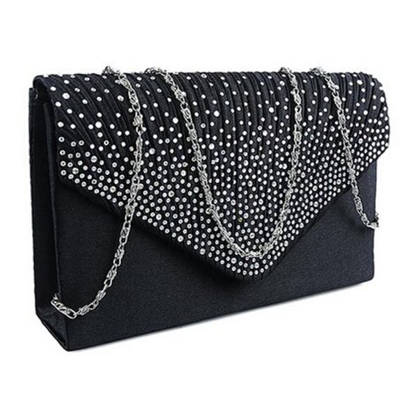 

sleeper #3001 ladies large evening satin bridal diamante ladies clutch bag party prom envelope da fashion design ing