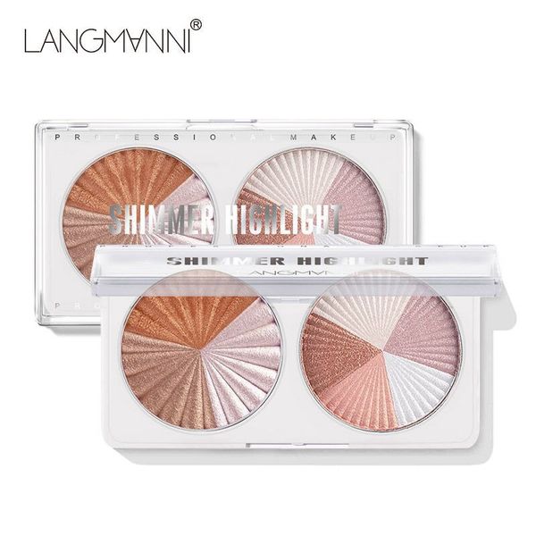 

new arrival langmanni highlighter facial bronzers palette makeup glow face powder delicate multifunctional practical modification cosmetic