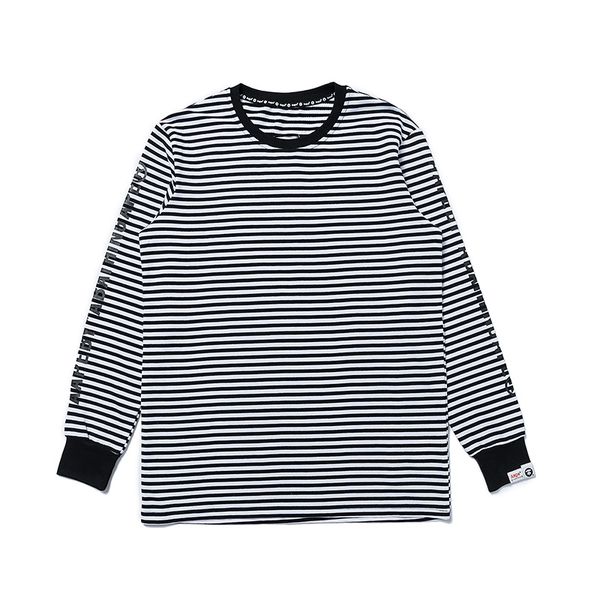 

mens designer brand sweatshirt fahsion pullover monkey head print white black stripe street hiphop fullsleeve hoodie fashion blouse b101066l