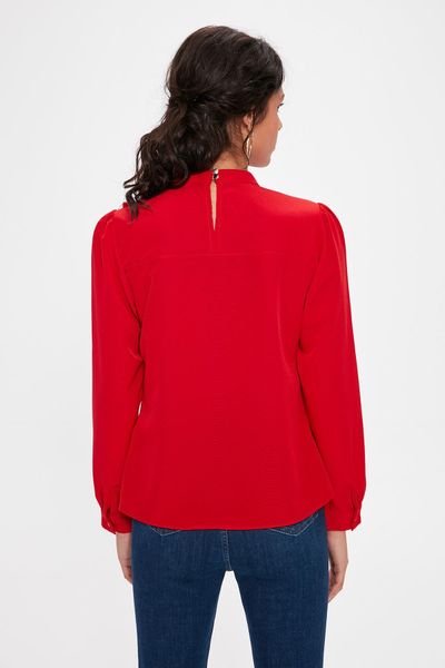 

trendyol red ruffle detail bluz twoaw20bz0385, White