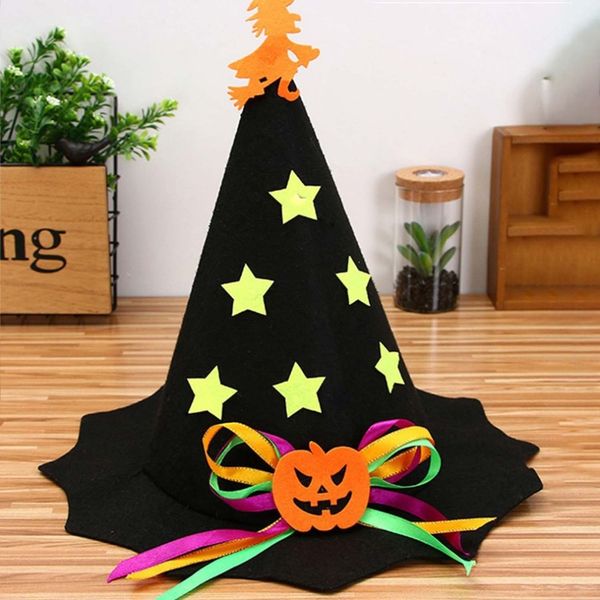 

halloween pumpkin witch hat children adults non-woven party hats caps cosplay performance props halloween xmas party supplies