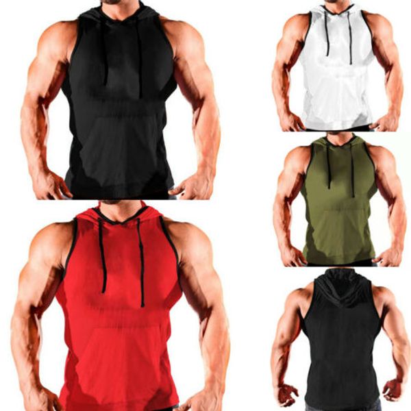 

plus men gym muscle shirt tanksport bodybuilding stringer fitness athletic pullover sleeveless vest m-3xl, White;black