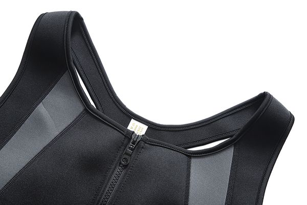 

designer- men waist trainer vest for running weight loss fat burning neoprene corset body shaper zipper sauna tank shirt shapewear, Black;blue