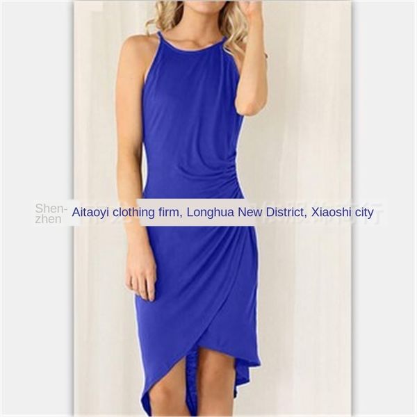 

женская дизайнерская слинг без рукавов конфеты цвета платье slim fit базовая юбка, White