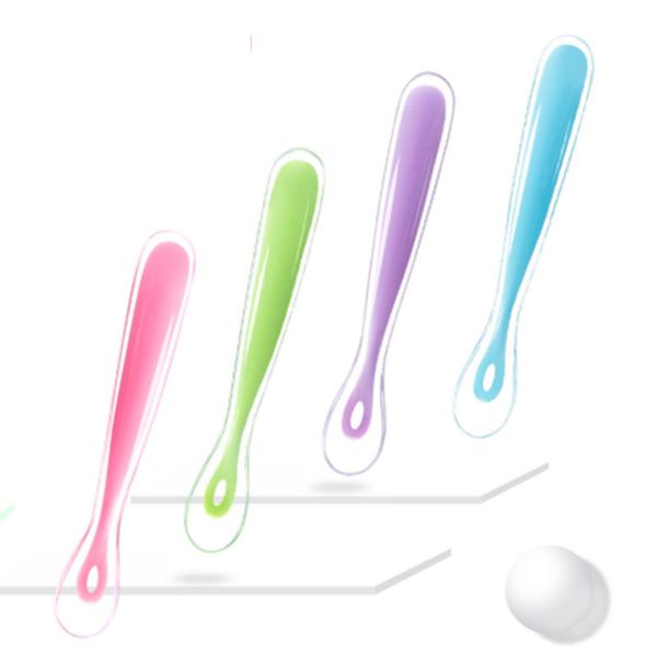 

bpa baby spoons silicone soft tip first stage infant spoons non-toxic teething spoon cutlery for toddler kids