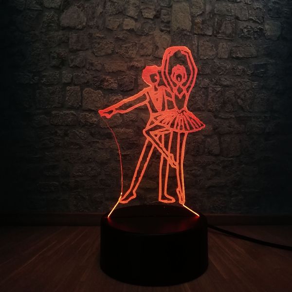 

ballroom dancing creative 3d visualization lamp night usb led lighting ballerinator decora luminaria children table kids toys