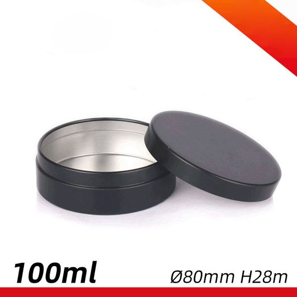 

100ml black aluminum jar cosmetics cream tin cans empty metal packing boxes container