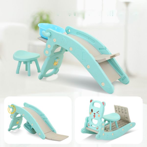 

3 in 1 multifunction baby rocking horse chiar children play slide shampoo bed small seat with kid toys music