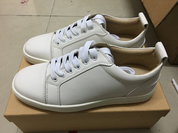 

designer red bottom sneakers low white leather flats shoes mens womens luxury dress shoes sports trainers casual shoes with box dust bag, Black