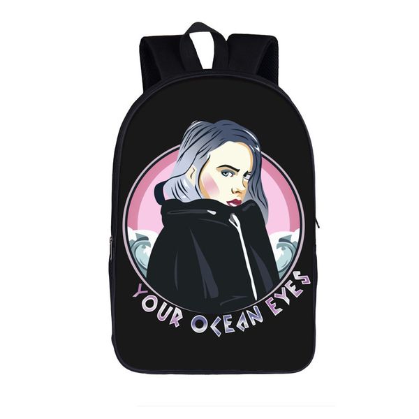 

новая мода билли эйлиш рюкзак для подростков мальчиков девочек хип-хоп дети школьные сумки рэппер женщины причинно сумка студент школьный рю