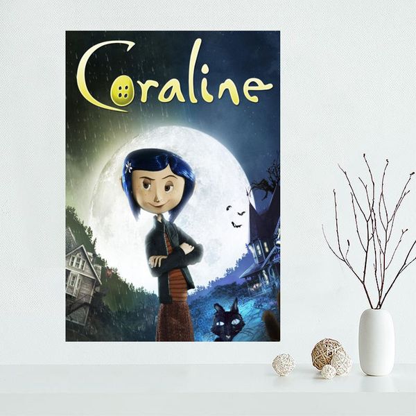 

custom coraline posters and prints wall pictures for bedroom modern art poster home wall decor silk fabric cloth unframed