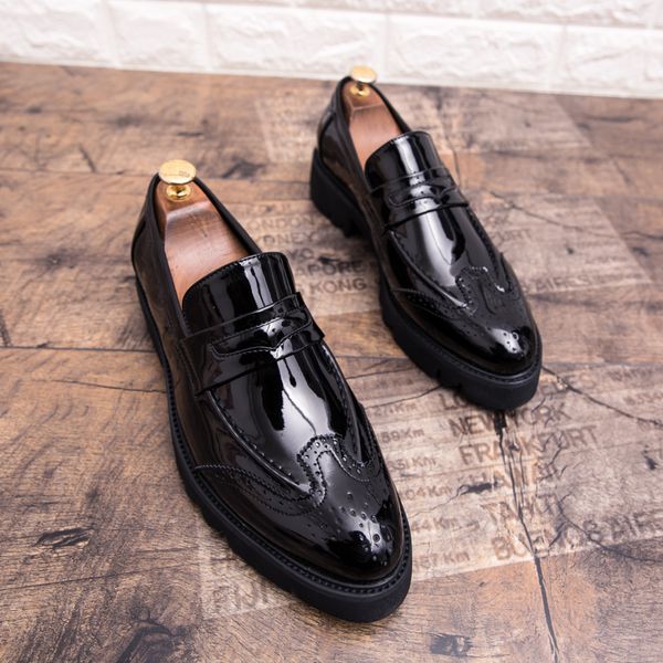 

men shoes casual natural leather loafers male comfortable brand mens formal without lacesspring and autumn 2019fashion loafers, Black