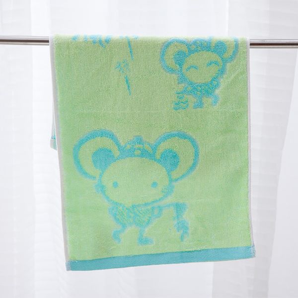

1pc children face towel 100% bamboo fiber small square towel dyed jacquard lovely children wipe mouth hand