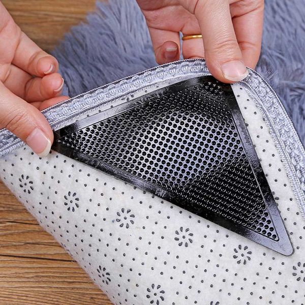 

4pcs/set reusable washable rug carpet mat grippers non slip silicone grip for home bath living room