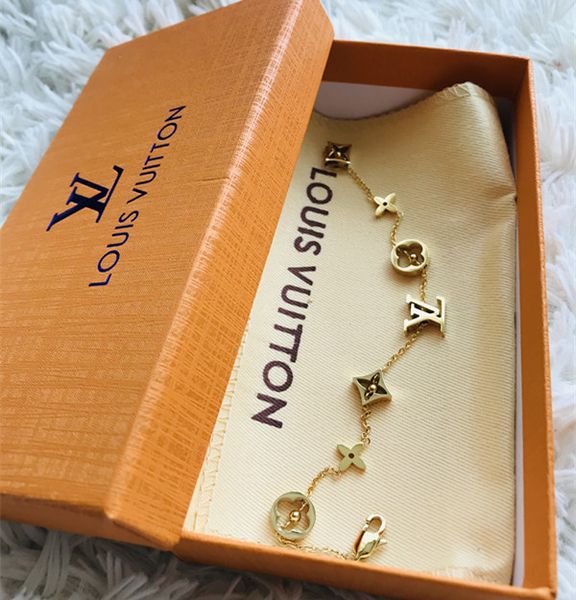 

2020 elegant sliver/rose gold bracelet louis link chain bangle round circle designs bracelets for women luxury jewelry brands