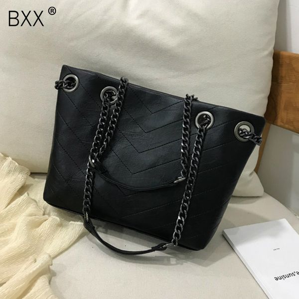 

bxx] vintage pu leather crossbody bags for women 2020 chain design quality shoulder messenger bags female travel handbags hk907