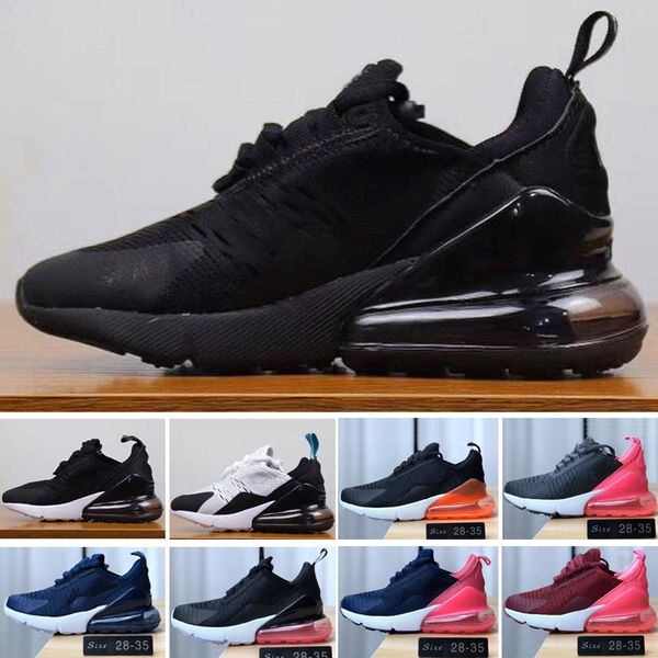 

nike air max 270 27c 2019 новые 27-е воздушная подушка вязать дышащие дети кроссовки мальчик девочка молодой парень спортивные кроссовки раз, Black