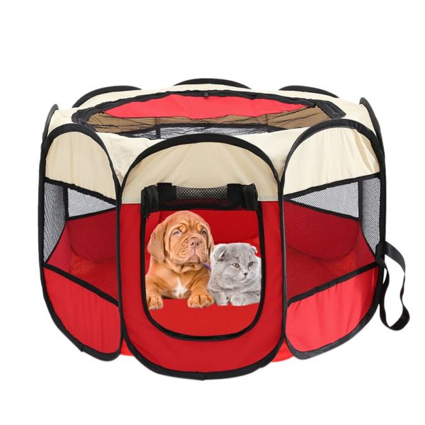

folding octagonal pet tent dog house bed cage cat tent kennel fence for large dogs outdoor supplies