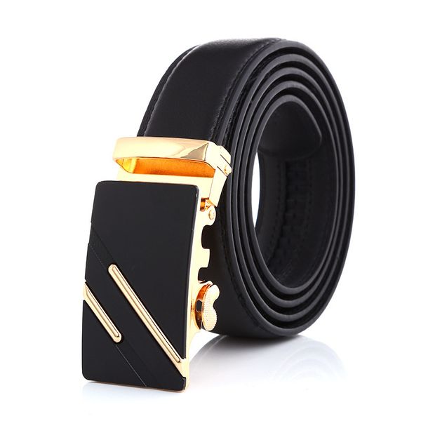 

famous brand belt men genuine luxury leather belts for men,strap male metal automatic buckle, Black;brown