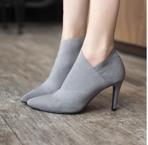 

pointed toe high heels women basic shoes autumn and winter casual fitted female singe fashion outwear shoes 6960, Black
