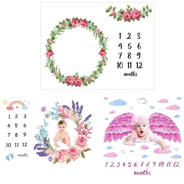 

infants newborn monthly growth pgraphy blankets baby milestone purple wings blanket background props