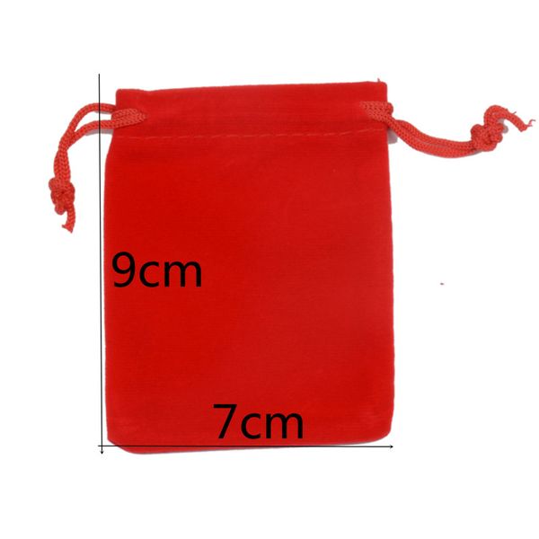 

fashion jewelry pouches party favors packaging sack candy bags red velvet gifts bag 7x9cm drawstring pouch, Pink;blue