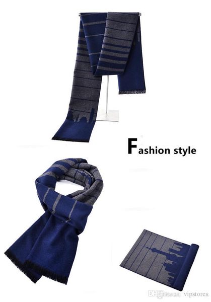 

classic design winter cotton scarf for man long warm cashmere men scarves soft shawls gift for man business casual, Blue;gray