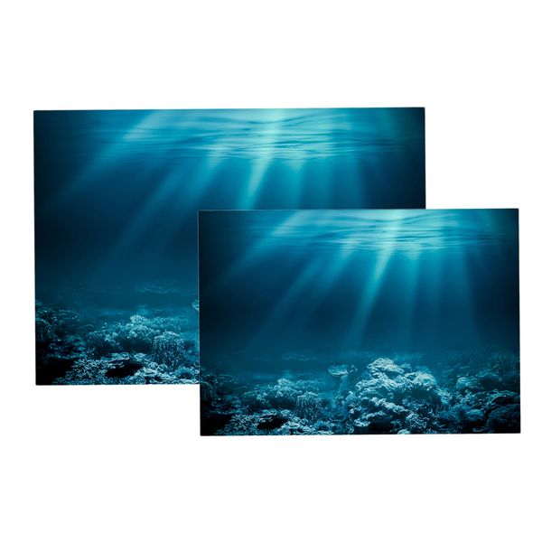 

2x aquarium 3d background sticker fish tank wall decor pvc painting poster s/m
