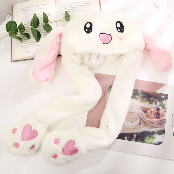 

chinese douyin with a pinch of the ear will move the rabbit hat. plush balloon cap. fun gift for girls, Blue;gray
