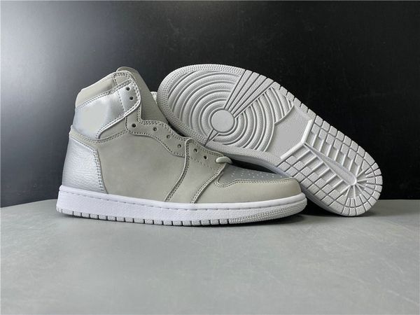 

1 high og japan basketball designer shoes neutral grey white metallic silver sport zapatos sneakers ship with box