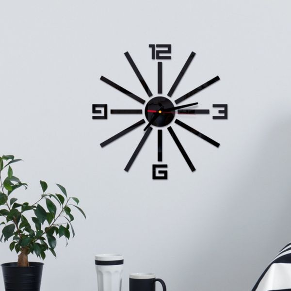 

3d wall clock design large acrylic mirror clocks stickers living room accessories decorative house clock home decoration