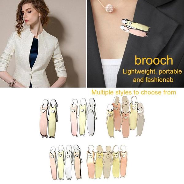 

2/3/4/5/6 charm women pins friends sister brooches cute pin jewelry gifts sisterhood brooch tricolor brooch handmand gift, Gray