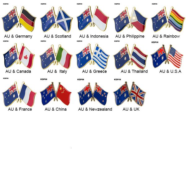 Austrália Country Flag Badge Flag Broche National Flag Lapela Pin Internacional Viagens Pins Coleções 10pcs