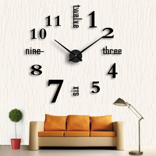 

acrylic mirror large living room fashion personality creative european wall stickers decorative wall clock wf611143