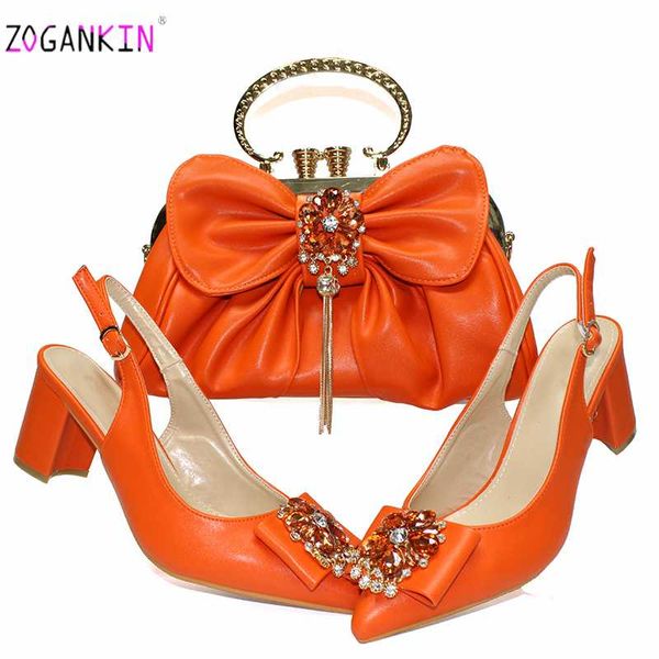 

retro italian lady shoes and bag to match orange color nigerian women shoes matching bag comfortable heels sandals for wedding, Black