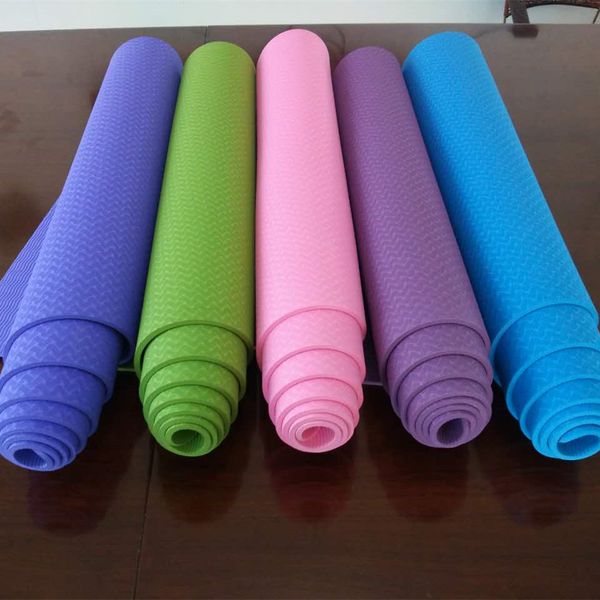 

tpe yoga mat for beginners anti slip sport mat non slip fitness with yoga rope gym 183*61cm*6mm