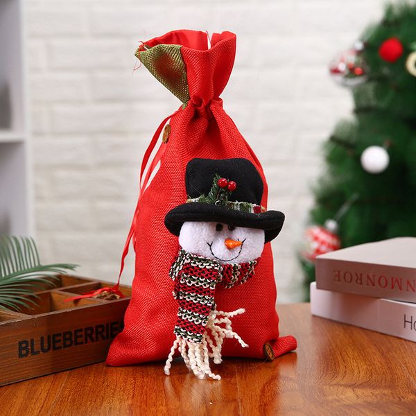 

christmas snowman santa gift handbag drawstring candy bag pouch christmas party decoration drawstring bag bundle pocket