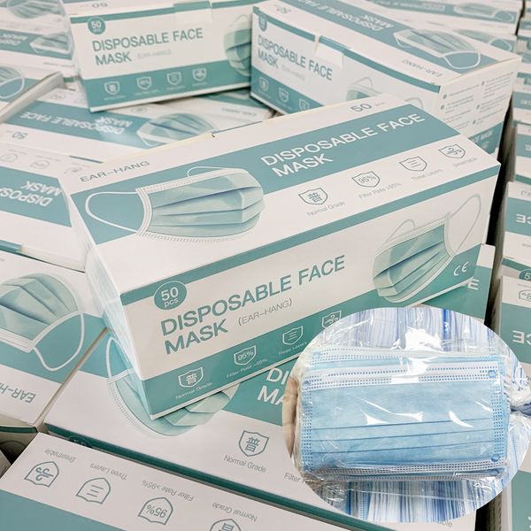 

2000шт одноразовые маски для лица, нетканые 3 слоя расплавленного выдувного нетканого материала одноразовая маска в наличии! 5-слойные маски N95 KN95 Mask-50 шт / коробка