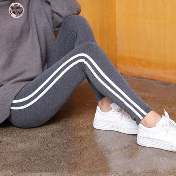 

размер plus s 6xl поножи черный створчатый полосатый legging stretch высокой талией женские брюки хорошего качества, Black