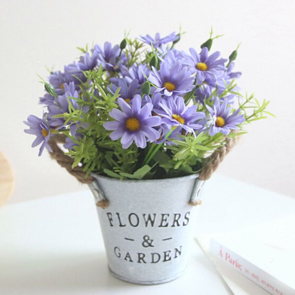

one bouquet bonsai grass cute silk daisy artificial decorative flower wedding flower bouquet home room table decoration