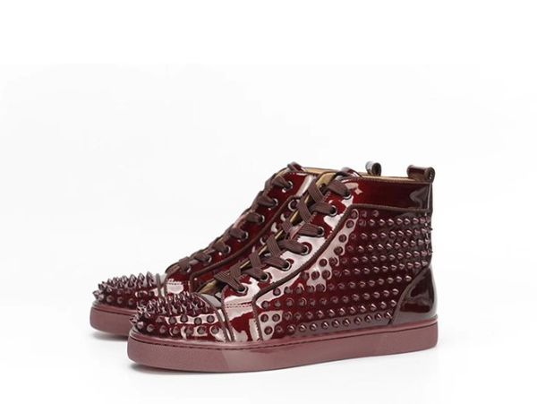 

designer sneakers red bottom spikes flats shoes for men women leather sneakers casual shoes, Black